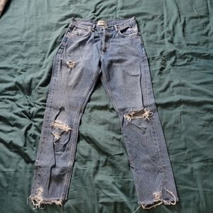Agolde High Rise Distressed Denim Jean's Medium Wash size 27